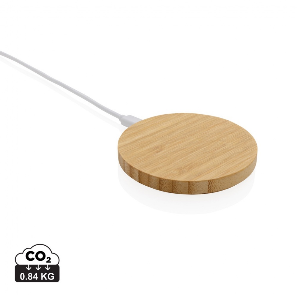 Logo trade promotional item photo of: Bamboo 15W wireless charger