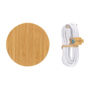 Logotrade promotional item picture of: Bamboo 15W wireless charger