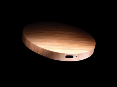 Logo trade promotional merchandise picture of: Bamboo 15W wireless charger
