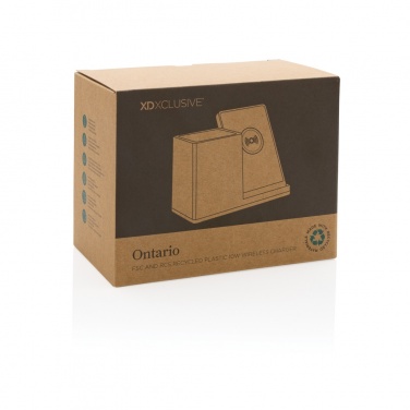 Logo trade promotional gifts picture of: Ontario RCS recycled plastic 10W wireless charger