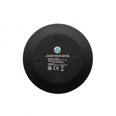 Logo trade advertising product photo of: RCS recycled plastic 15W Wireless fast charger