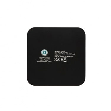 Logo trade promotional product photo of: RCS recycled plastic 10W Wireless charger with USB Ports