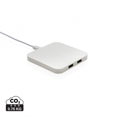 Logotrade promotional item image of: RCS recycled plastic 10W Wireless charger with USB Ports