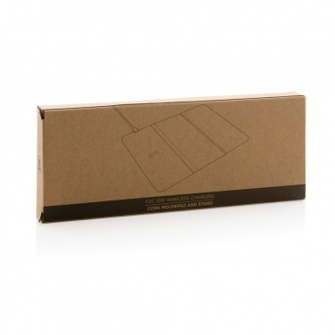 Logotrade promotional giveaway picture of: 10W wireless charging cork mousepad and stand
