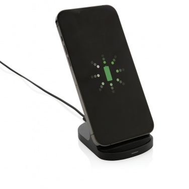 Logotrade promotional giveaway picture of: RCS recycled plastic double coil wireless stand 15W