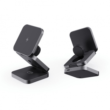 Logotrade promotional product picture of: Terra RCS recycled aluminum foldable 3 in 1 15W charger