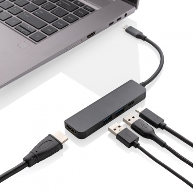 Logo trade promotional merchandise picture of: Terra RCS recycled aluminum hub with HDMI input