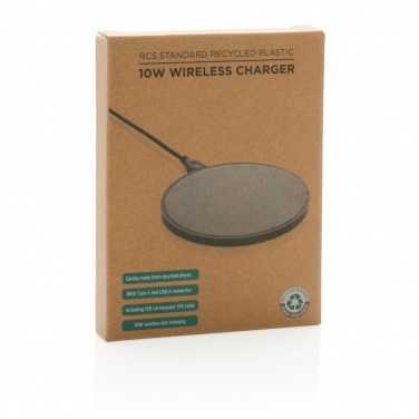 Logotrade promotional gift picture of: RCS standard recycled plastic 10W wireless charger
