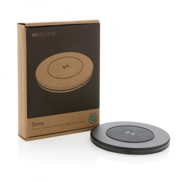 Logo trade business gifts image of: Terra RCS recycled aluminium 10W wireless charger