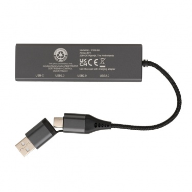 Logotrade promotional merchandise image of: Terra RCS recycled aluminium hub with 3 USB ports