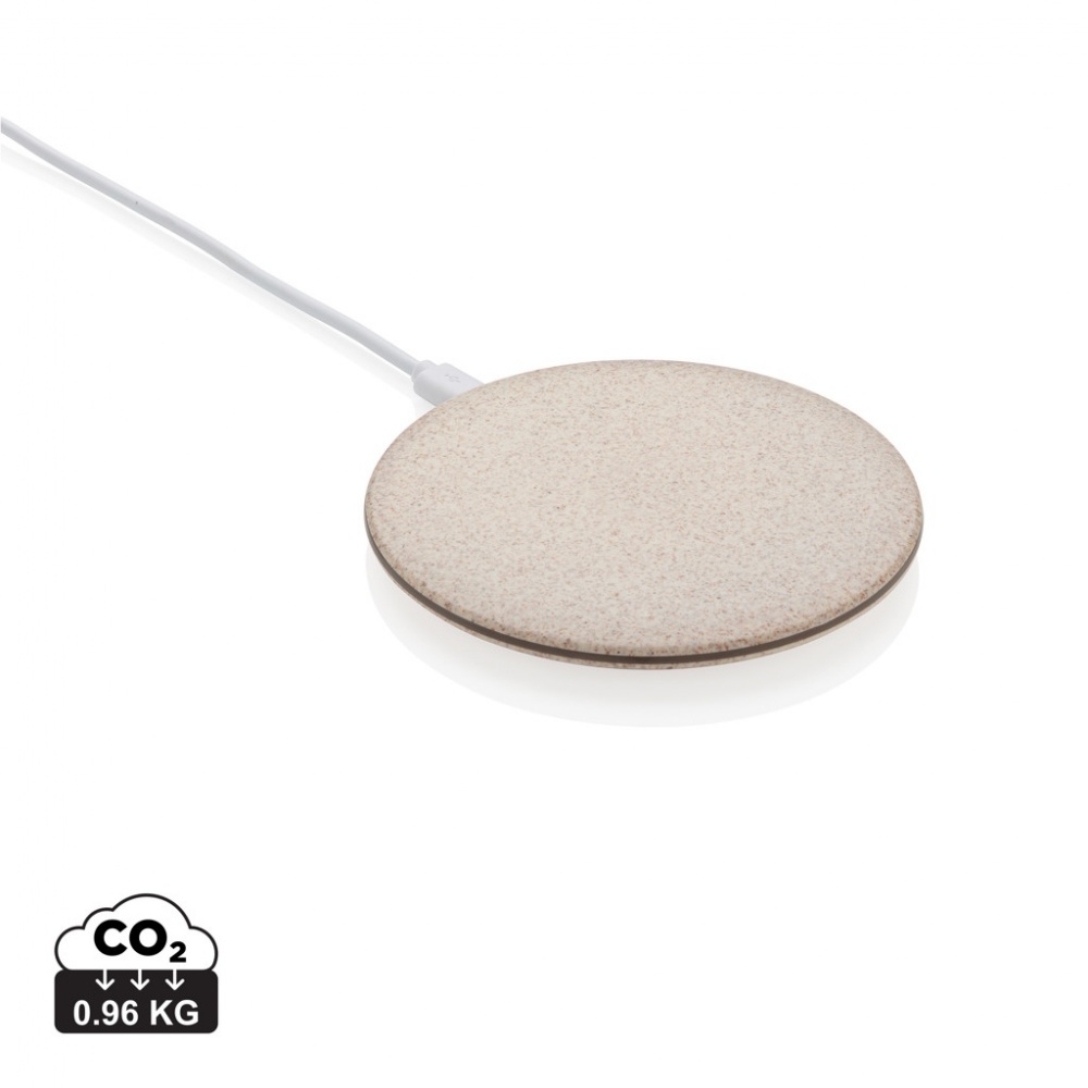 Logo trade promotional gifts image of: 5W Wheat straw wireless charger