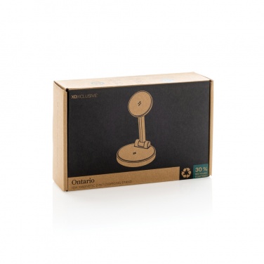 Logotrade promotional merchandise picture of: Ontario RCS rplastic 15W magnetic charging 2 in 1 stand