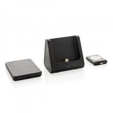 Logo trade promotional gifts picture of: Powerbase RCS recycled plastic 3 in 1 charger with powerbank