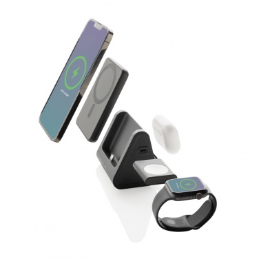 Logotrade promotional item picture of: Powerbase RCS recycled plastic 3 in 1 charger with powerbank