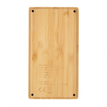Logotrade business gift image of: Bamboo 4.000 mAh wireless 5W Powerbank