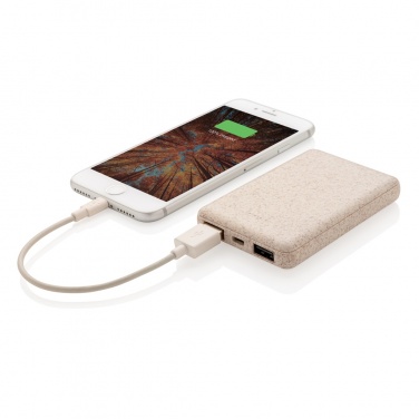 Logotrade promotional product picture of: Wheat Straw 5.000 mAh Pocket Powerbank