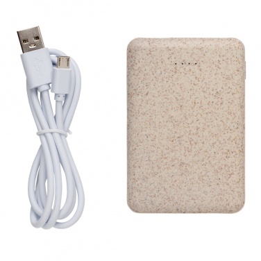Logo trade advertising products picture of: Wheat Straw 5.000 mAh Pocket Powerbank