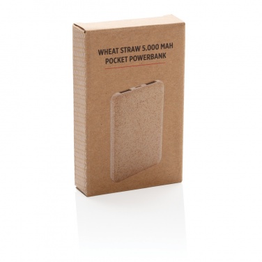 Logotrade business gifts photo of: Wheat Straw 5.000 mAh Pocket Powerbank