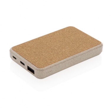 Logotrade promotional gift image of: Cork and Wheat 5.000 mAh pocket powerbank