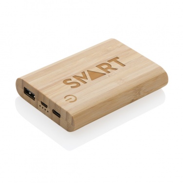 Logotrade advertising products photo of: Bamboo 5.000 mAh powerbank