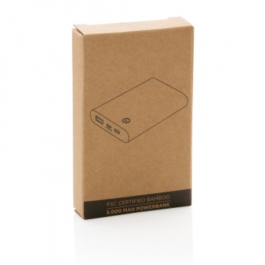 Logo trade promotional products image of: Bamboo 5.000 mAh powerbank