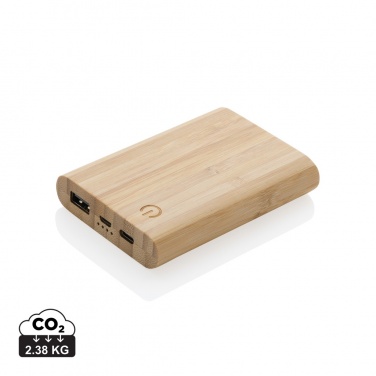 Logo trade promotional items image of: Bamboo 5.000 mAh powerbank