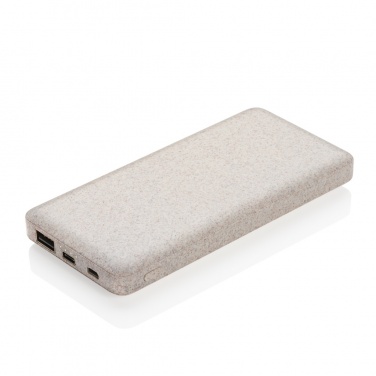 Logo trade promotional merchandise picture of: 10.000 mah wheat straw powerbank