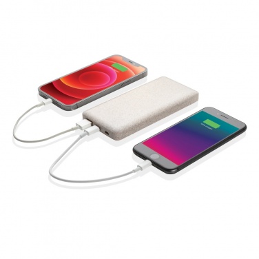 Logo trade promotional merchandise picture of: 10.000 mah wheat straw powerbank