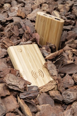 Logotrade promotional giveaways photo of: Bamboo 8.000 mAh 5W wireless powerbank