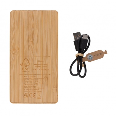 Logotrade promotional gifts photo of: Sunwick 10.000 mAh Bamboo solar powerbank