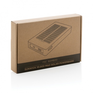 Logotrade promotional products photo of: Sunwick 10.000 mAh Bamboo solar powerbank