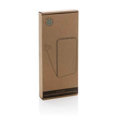 Logo trade business gifts image of: Lockhart RCS recycled plastic 10.000 with integrated cables