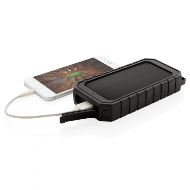 Logotrade promotional merchandise image of: RCS recycled plastic Solar powerbank with 10W Wireless