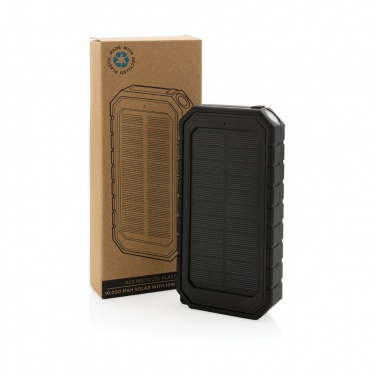 Logo trade promotional merchandise image of: RCS recycled plastic Solar powerbank with 10W Wireless