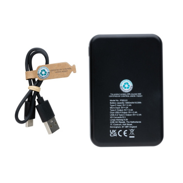 Logo trade promotional merchandise photo of: RCS recycled plastic 5.000 mAh powerbank
