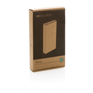 Logo trade promotional merchandise picture of: Terra RCS recycled aluminium powerbank 5.000 mAh