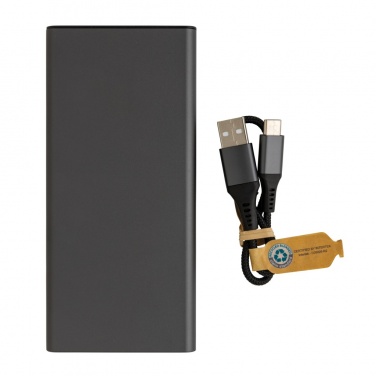 Logo trade corporate gift photo of: Terra RCS recycled 18W aluminium powerbank 10.000 mAh