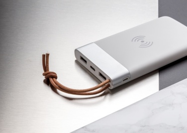 Logo trade corporate gifts picture of: Aria 8.000 mAh 5W wireless charging powerbank