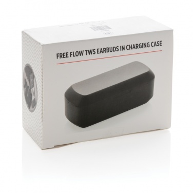 Logo trade advertising products picture of: Free Flow TWS earbuds in charging case