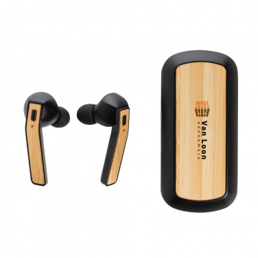 Logo trade promotional item photo of: Bamboo Free Flow TWS earbuds in case