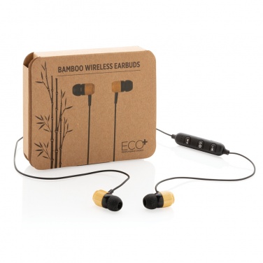 Logotrade promotional items photo of: Bamboo wireless earbuds