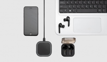 Logo trade business gift photo of: TWS earbuds in wireless charging case