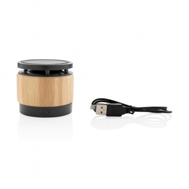 Logotrade promotional gift picture of: Bamboo wireless charger speaker