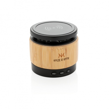 Logotrade promotional merchandise photo of: Bamboo wireless charger speaker