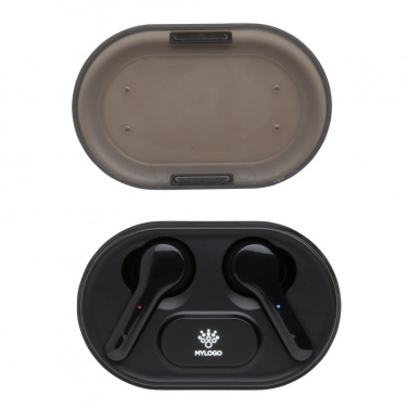 Logotrade promotional gift picture of: Light up logo TWS earbuds in charging case
