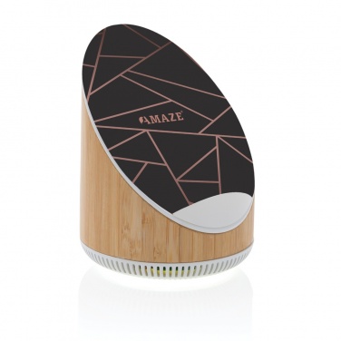 Logotrade promotional gift image of: Ovate bamboo 5W speaker with 15W wireless charger