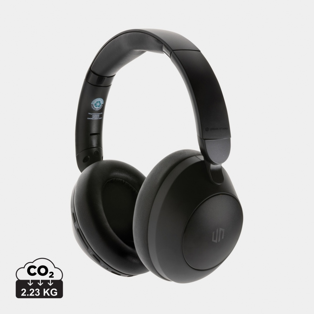 Logo trade promotional gifts image of: Urban Vitamin Cupertino RCS rplastic ANC headphone
