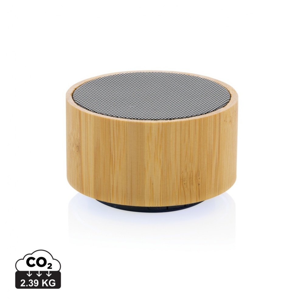 Logotrade corporate gift image of: RCS recycled plastic and bamboo 3W wireless speaker