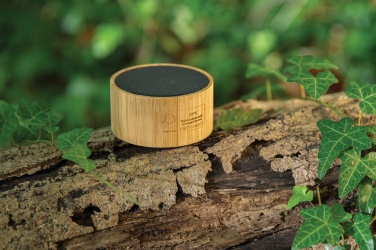 Logotrade promotional products photo of: RCS recycled plastic and bamboo 3W wireless speaker