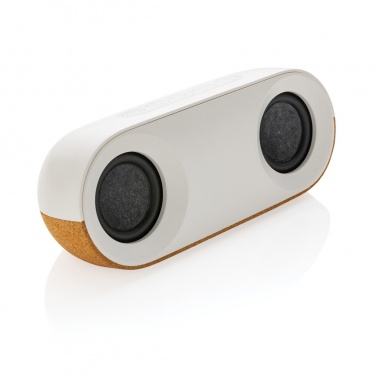 Logo trade promotional product photo of: Oregon RCS recycled plastic and cork 10W speaker